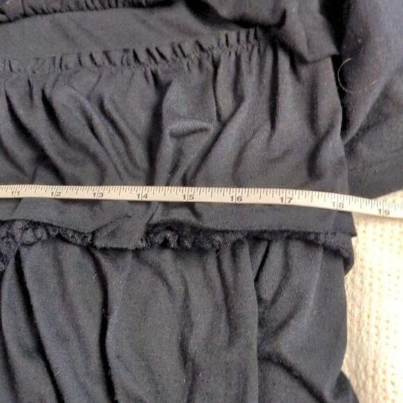 LAST CHANCE Casual Express Layered Ruffled Pleated Black Long Slv Sz L Top Tunic - Picture 4 of 6